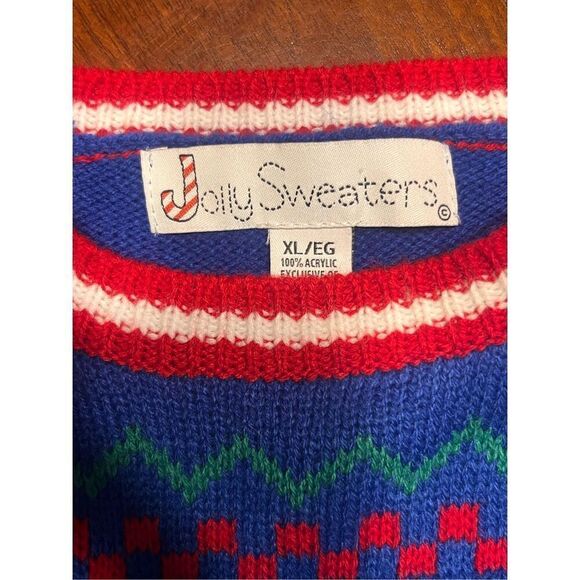 Jolly sweaters ugly funny Christmas blue sweater xl holidays - Picture 5 of 5